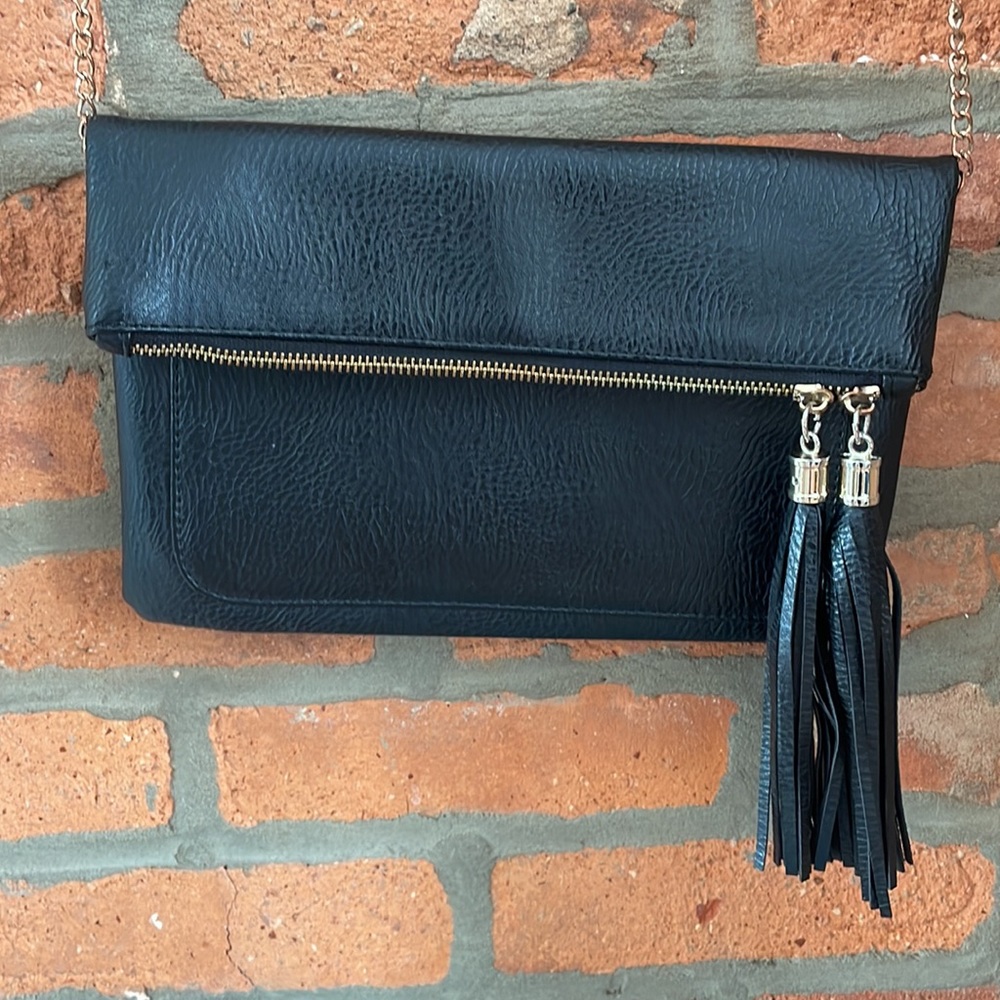 Black Tassel Clutch